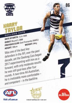 2017 Select Certified #86 Harry Taylor Back